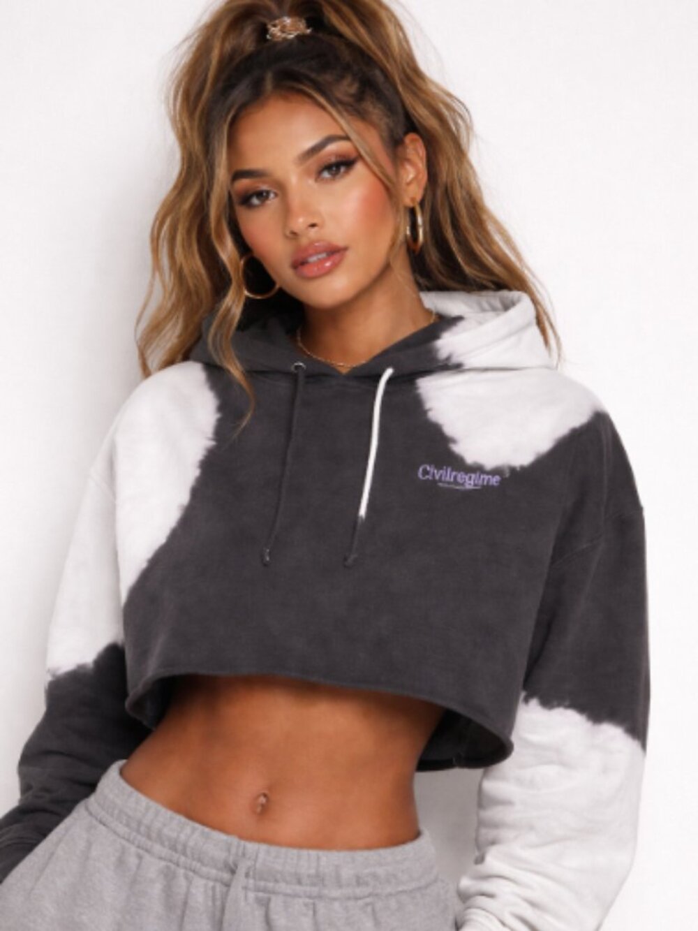 Civil Regime Bloom Forever Cropped Hoodie M
